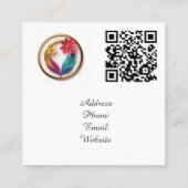 スキンケア製品とフローラアクセント スクエア名刺 (裏面)