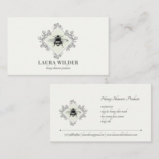 スキンケア製品ハニービーロゴ名刺 名刺 (正面/裏面)