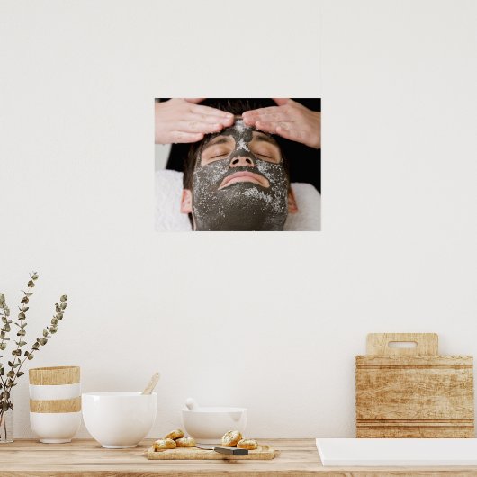 スキンケア顔マスクの塩塗り ポスター (キッチン)
