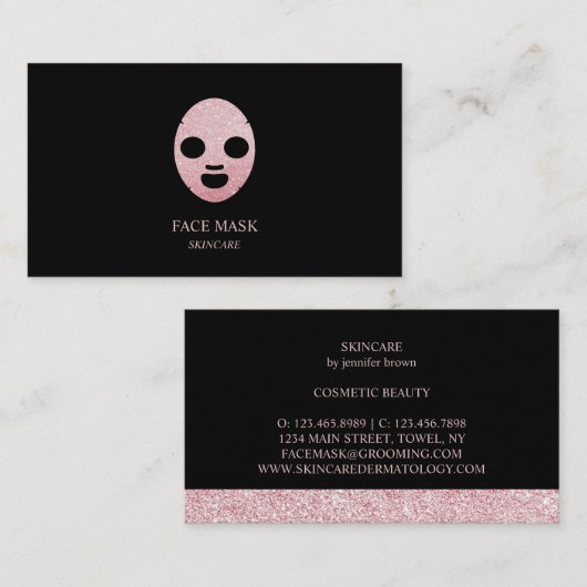 スキンケア顔マスク 名刺 (正面/裏面)