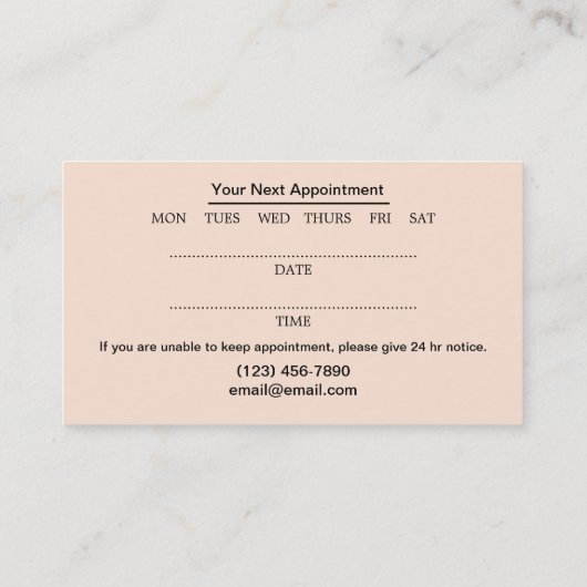 スキンケア&美しいサロン名刺 名刺 (裏面)