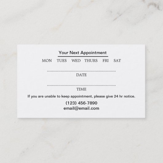 スキンケア&美しいサロン 名刺 (裏面)