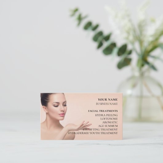 スキンケア&美しいサロン 名刺 (スタンド正面)