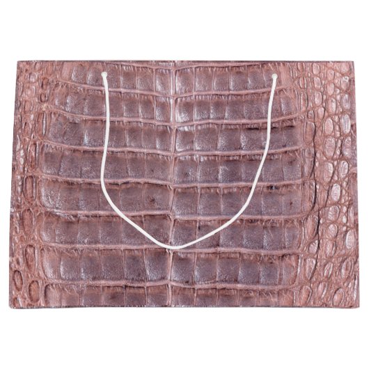 スキンス3スネークスキンレザーピンク ラージペーパーバッグ (正面)