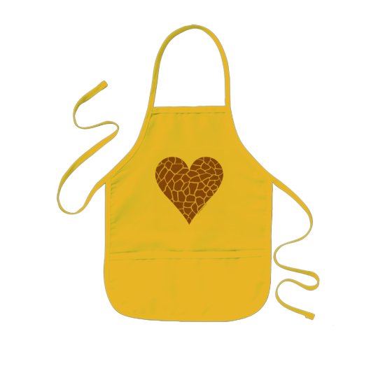 スキンパターン、キリンの色 子供用エプロン (正面)