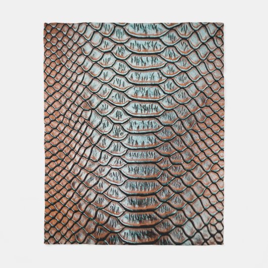 スキンレザーテクスチャbackgroundtexture，ワニ，l フリースブランケット (正面)