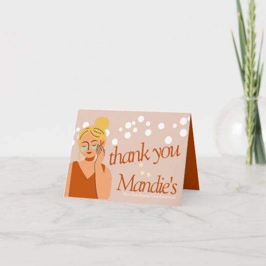 スキン気にエステティシャンビジネスサロンありがとう サンキューカード (正面)