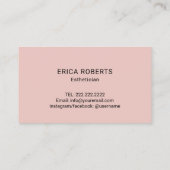 スキン気にエステティシャン赤面ピンエレガントクフローラ 名刺 (裏面)