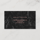 スキン気にシックバラフェイク金ゴールドスクリプト黒の大理石 名刺 (裏面)