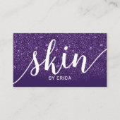 スキン気にタイポグラフィ深いパープルエステティシャン 名刺 (正面)
