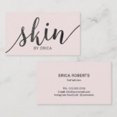 スキン気にタイポグラフィ赤面ピンクエステティシャンスパ 名刺 (正面/裏面)