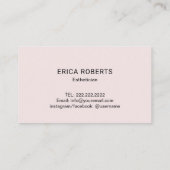 スキン気にタイポグラフィ赤面ピンクエステティシャンスパ 名刺 (裏面)