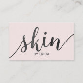 スキン気にタイポグラフィ赤面ピンクエステティシャンスパ 名刺 (正面)