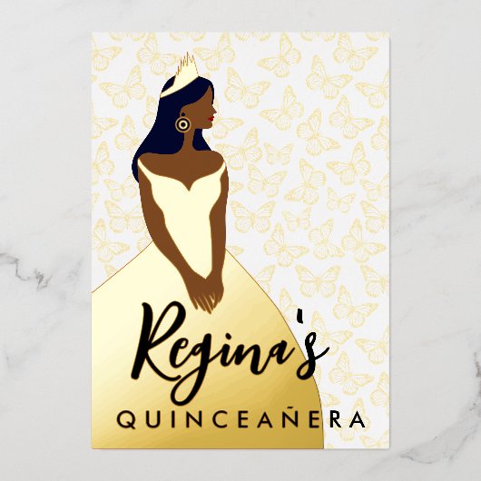 スキン&ヘアカラーの編集キンセアニラフォイル招待状 箔招待状 (正面)