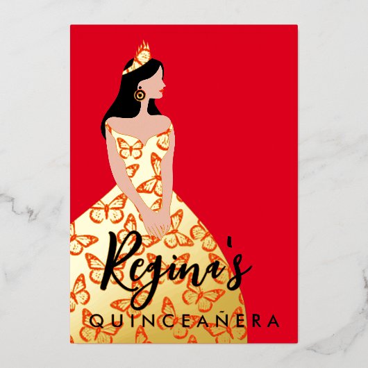 スキン&ヘアカラーの編集キンセアニラフォイル招待状 箔招待状 (正面)