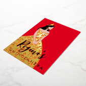 スキン&ヘアカラーの編集キンセアニラフォイル招待状 箔招待状 (回転した状態)