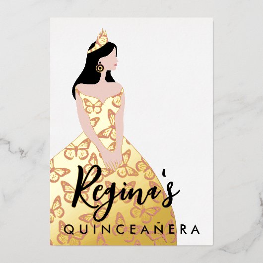 スキン&ヘアカラーの編集キンセアニラフォイル招待状 箔招待状 (正面)