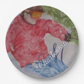 スキーおもしろいお祝いパーティー ペーパープレート (正面)