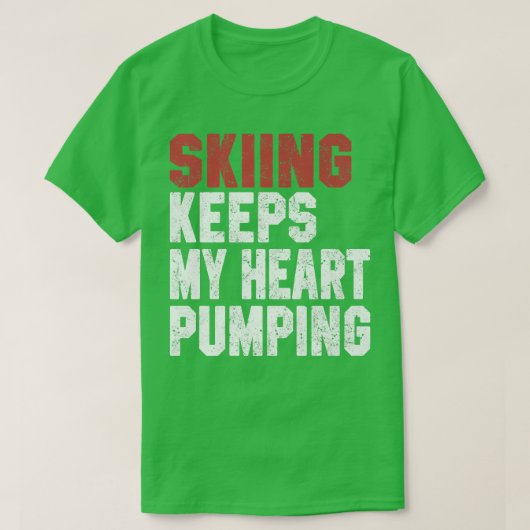 スキーおもしろいギフト女子男性へスキーヤー雪スキージェット Tシャツ (デザイン正面)