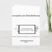 スキーおもしろいクリスマスカード、太った猫&ダンカン シーズンカード (裏面)