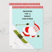 スキーおもしろいクリスマスホリデーカード シーズンカード (正面/裏面)