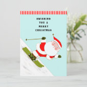 スキーおもしろいクリスマスホリデーカード シーズンカード (スタンド正面)