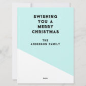 スキーおもしろいクリスマスホリデーカード シーズンカード (裏面)