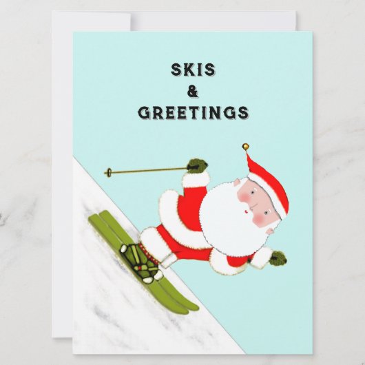 スキーおもしろいクリスマスホリデーカード シーズンカード (正面)