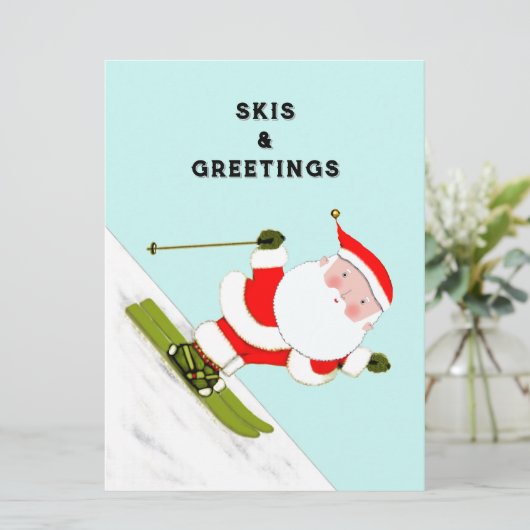 スキーおもしろいクリスマスホリデーカード シーズンカード (スタンド正面)