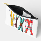 スキーおもしろいスカラフルカイエ アクセサリーポーチ (見開き)