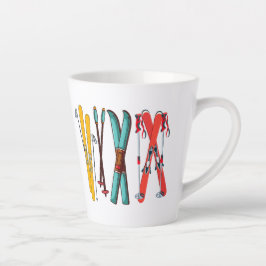 スキーおもしろいスカラフルカイエ カフェラテマグ