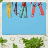 スキーおもしろいスカラフルカイエ キッチンタオル (折り畳み)