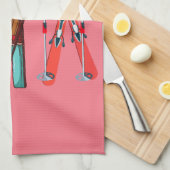 スキーおもしろいスカラフルカイエ キッチンタオル (四つ折り)