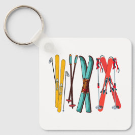スキーおもしろいスカラフルカイエ キーホルダー