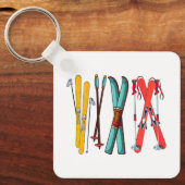 スキーおもしろいスカラフルカイエ キーホルダー (正面)