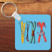 スキーおもしろいスカラフルカイエ キーホルダー (正面)