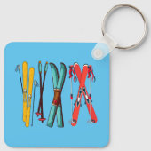 スキーおもしろいスカラフルカイエ キーホルダー (裏面)