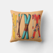 スキーおもしろいスカラフルカイエ クッション (裏面)