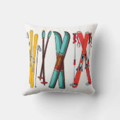 スキーおもしろいスカラフルカイエ クッション (裏面)