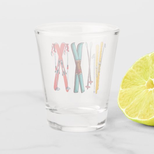 スキーおもしろいスカラフルカイエ ショットグラス (裏面)