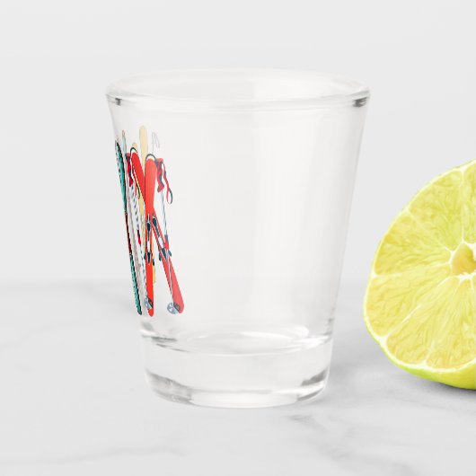 スキーおもしろいスカラフルカイエ ショットグラス (右)