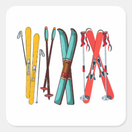 スキーおもしろいスカラフルカイエ スクエアシール