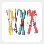 スキーおもしろいスカラフルカイエ スクエアシール (正面)