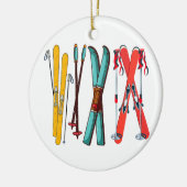 スキーおもしろいスカラフルカイエ セラミックオーナメント (左)