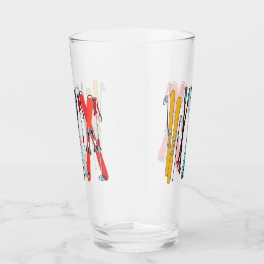 スキーおもしろいスカラフルカイエ タンブラーグラス (右)