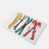 スキーおもしろいスカラフルカイエ ドアマット (アングル)