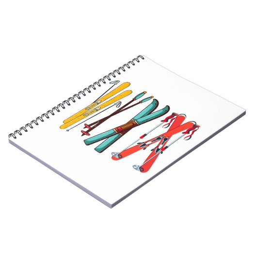 スキーおもしろいスカラフルカイエ ノートブック (左側)