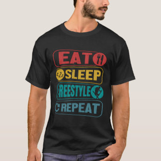 スキーおもしろいス食べスリープフリースタイル雪スキー愛好家Gr Tシャツ