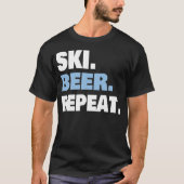 スキーおもしろいトリップビール愛好家ギフト男性へ Tシャツ (正面)