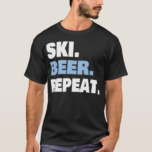 スキーおもしろいトリップビール愛好家ギフト男性へ Tシャツ (正面)